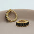 Gouden hoops met zwarte zirkonia steentjes